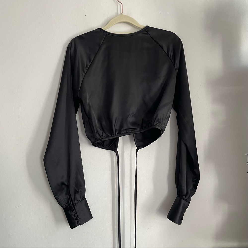Never Worn Black Satin Rumours Top